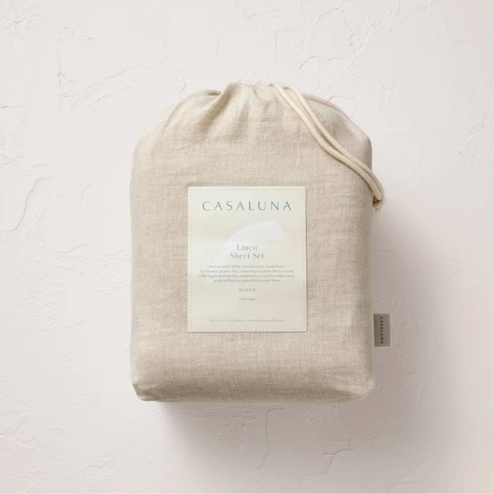Casaluna FULL 100% Linen 4pc Sheet Set Natural - BRAND NEW